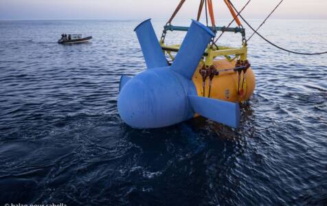 hydrolienne sabella D10 au large de ouessant dans le fromveur